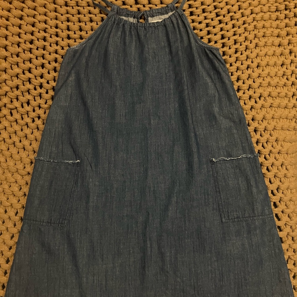 Old Navy Blue Denim Halter Dress